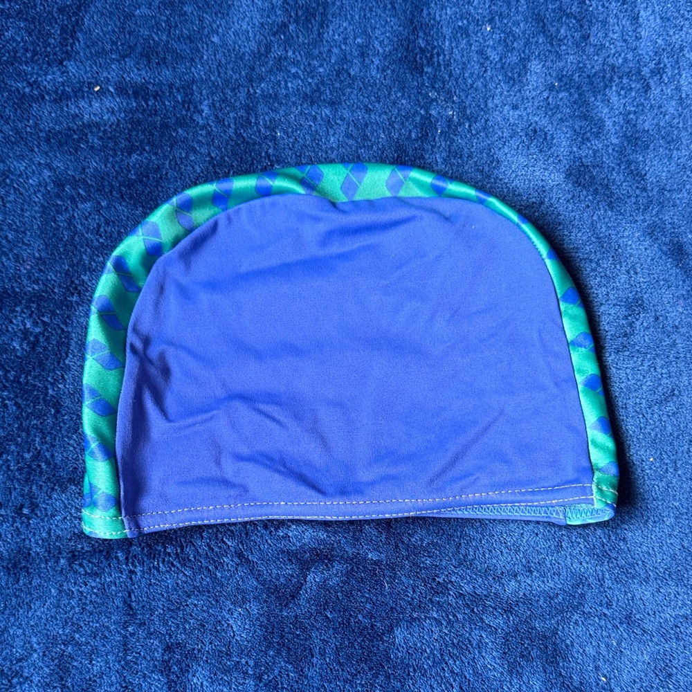 Women's Blue and Green Swim Cap